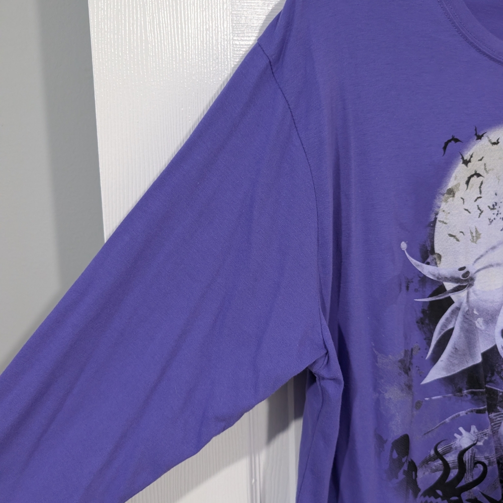 Disney Nightmare Before Christmas Purple Long Sleeve Graphic Tee in Size XL - Picture 6 of 10